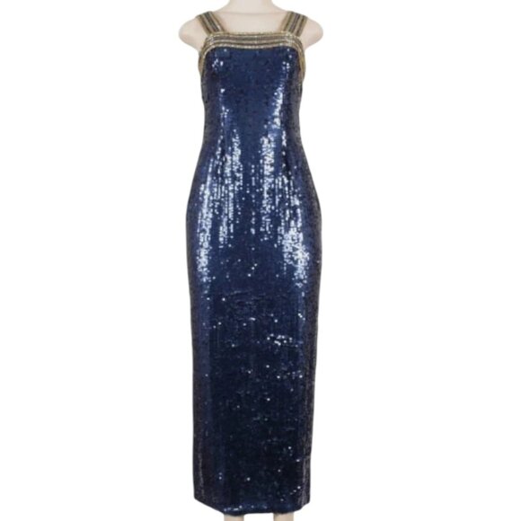BLACK TIE OLEG CASSINI Sequin Gown - Picture 1 of 4